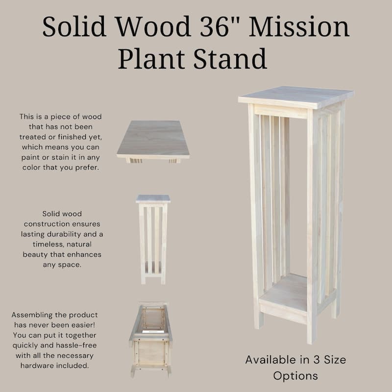 The Gray Barn Secret Valley Unfinished Solid Wood Mission Plant Stand