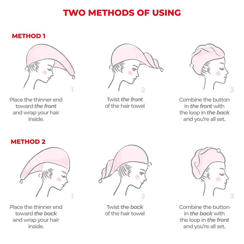 American Soft Linen 100% Cotton Hair Drying Towels for Women, Cotton Hair Turban Turkish Towel Wrap, Head Towel Cap for Hairs