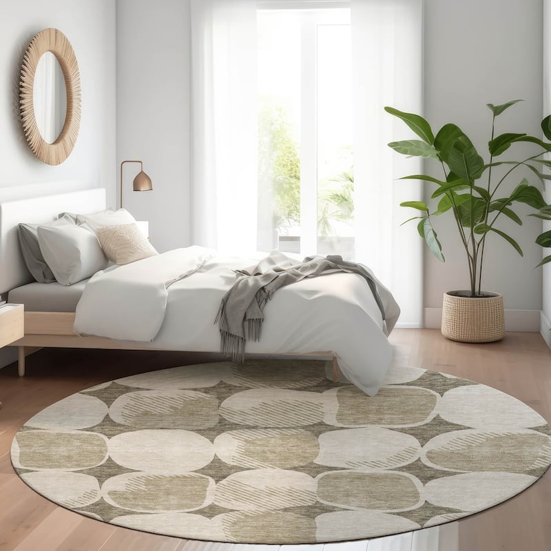 Machine Washable Indoor/ Outdoor Chantille Puffy Modern Rug
