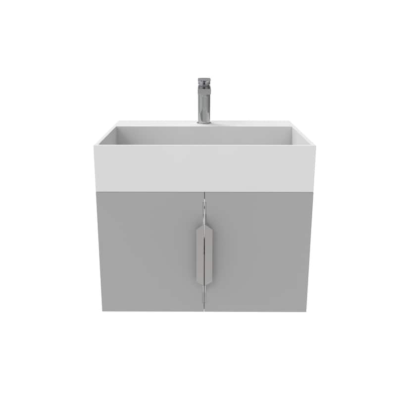 Amazon 24" Wall Mounted Bathroom Vanity Set w/ White Top