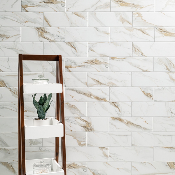 Ackland Calacatta Gold Matte Porcelain Wall Tile - Bed Bath
