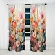 preview thumbnail 2 of 7, Designart "Pink And Orange Charming Spring Meadows" Abstract Botanicals Curtain - Blackout Abstract Curtain - 1 Panel