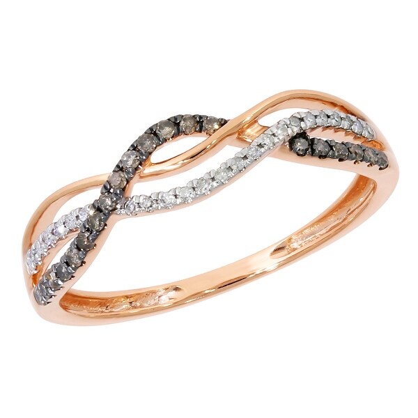 10K Gold Prism Jewel Natural G-H/I1 Round Diamond Delicate Stackable Ring