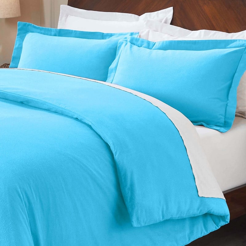 Superior Classic Solid Flannel Cotton Duvet Cover Set