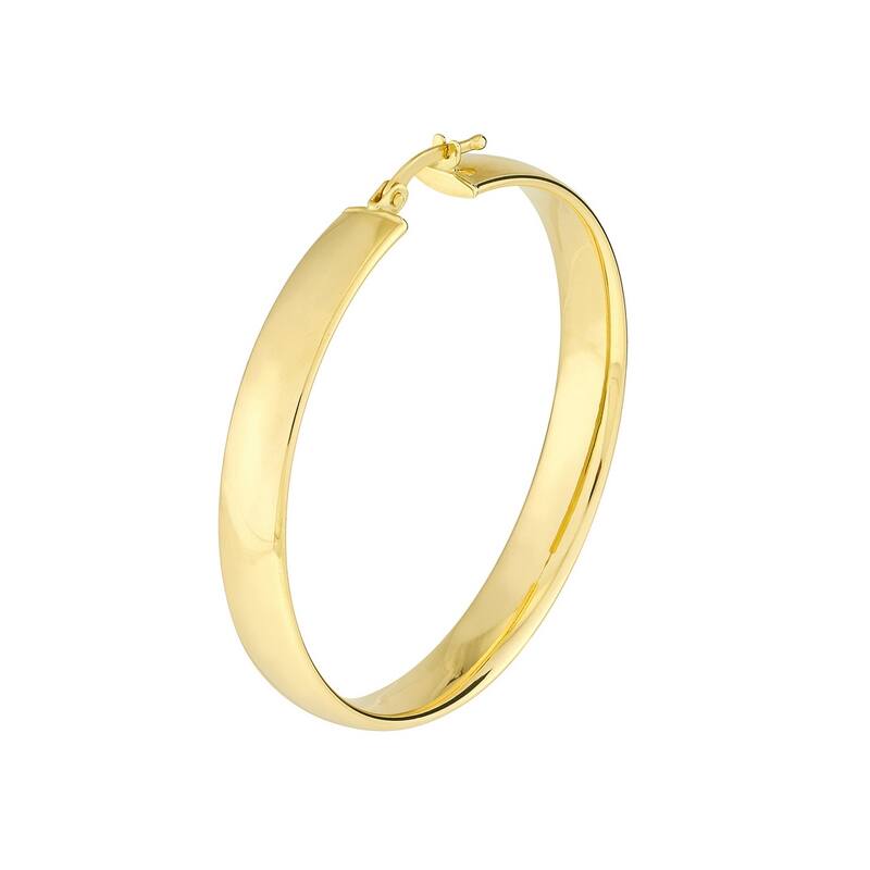 Curata 10k Yellow Gold 40x4mm Round Polished Hoop Earrings