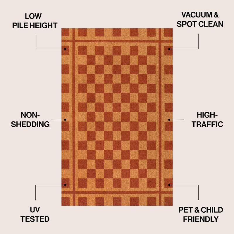 JONATHAN Y Classic Natural Coir Mat Indoor/Outdoor