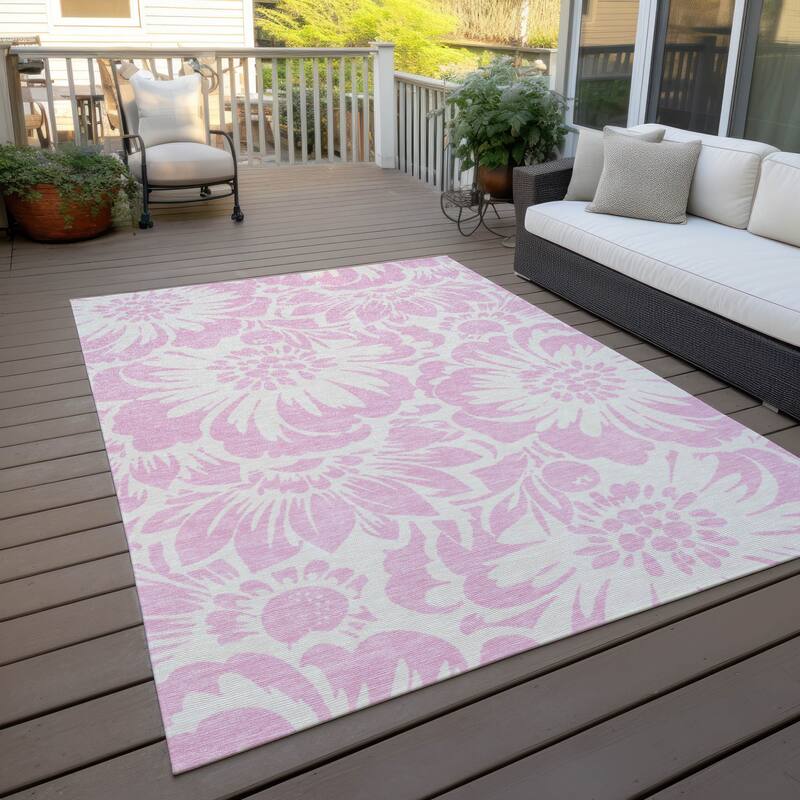 Vamo Botanic Elegance Weather Resistant Classic Meets Modern Outdoor Rug