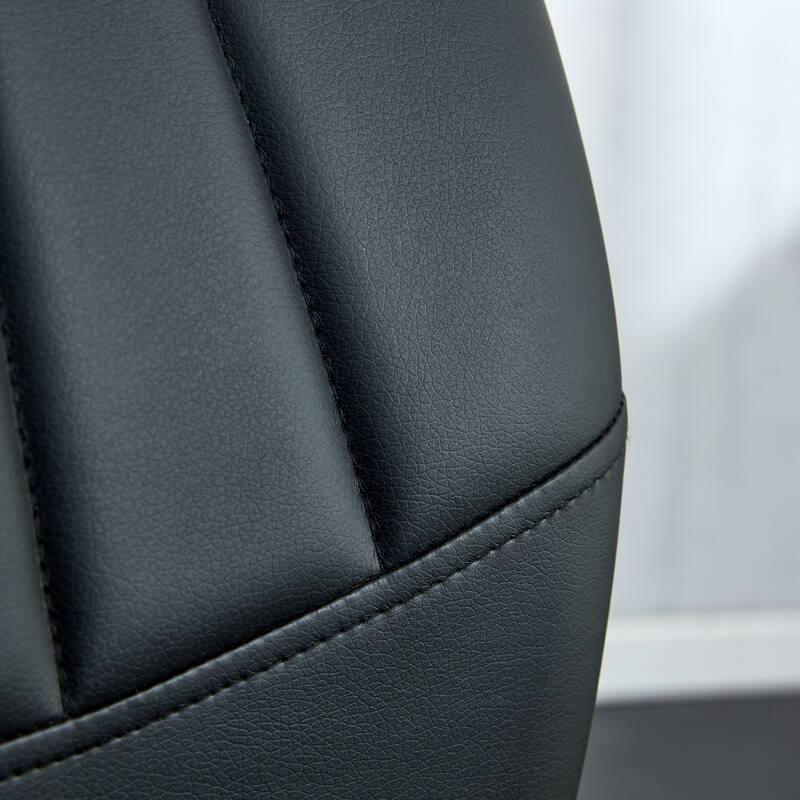 Four black dining chairs,Modern chairs from the Middle Ages. Made of PU material cushion and silver metal legs