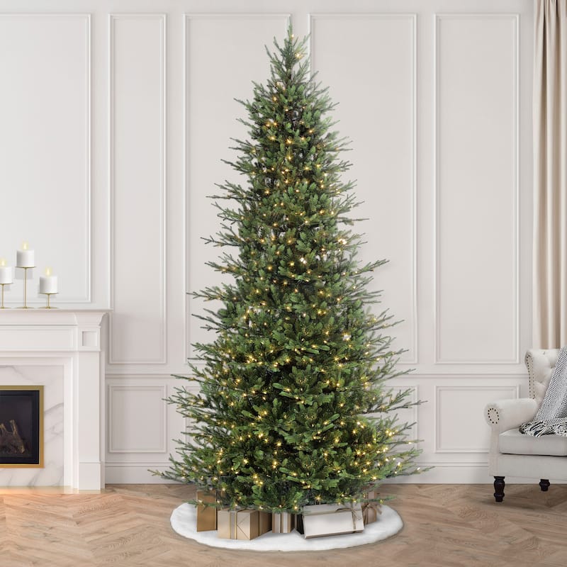 Puleo International 9 ft. Pre-lit Artificial Slim Balsam Christmas Tree