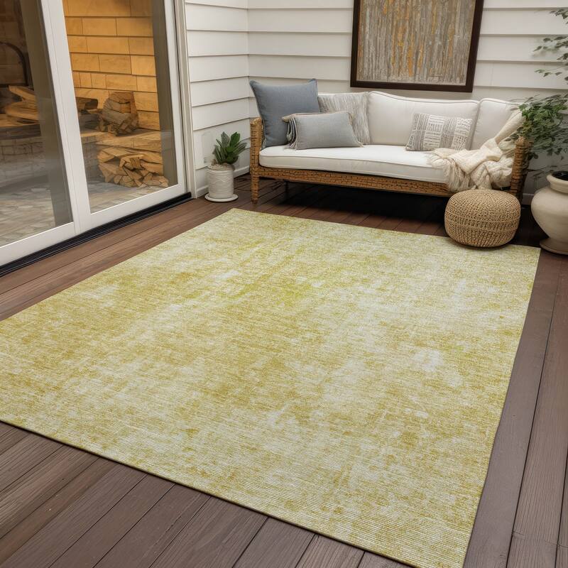 Machine Washable Indoor/ Outdoor Chantille Abstract Solid Rug