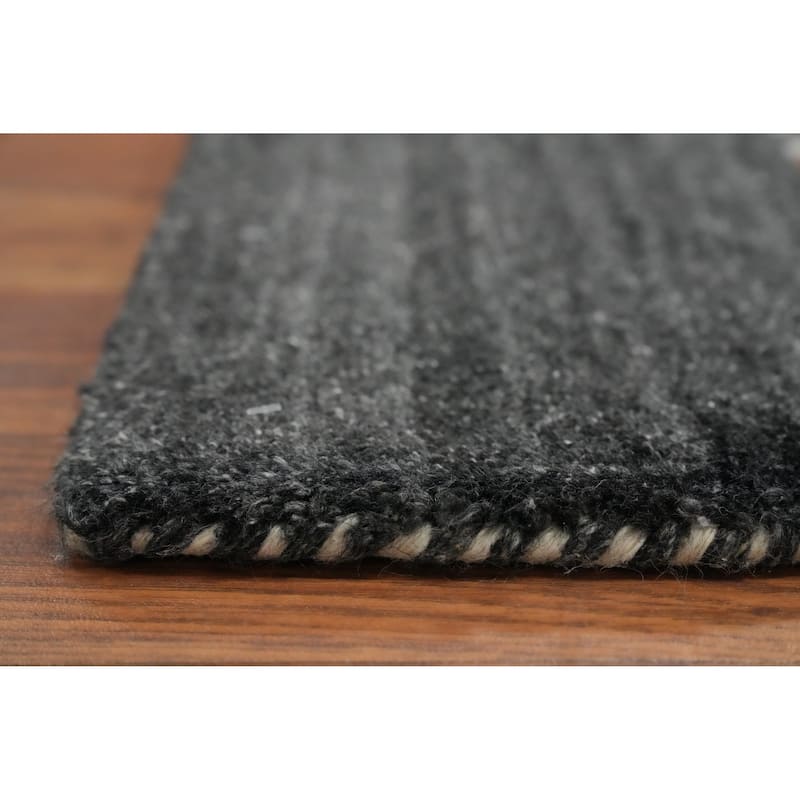 Hand Knotted Oriental 100% Wool Carpet Tribal Animal Pictorial Greys & Charcoal Gabbeh Area Rug - 7' 11'' X 4' 11''