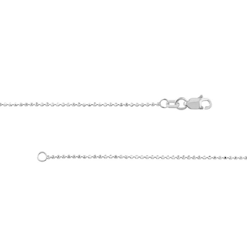 Curata 14k White Gold 1.15mm Diamond Cut Bead Chain Necklace (Lobster) Options: 16 18 20