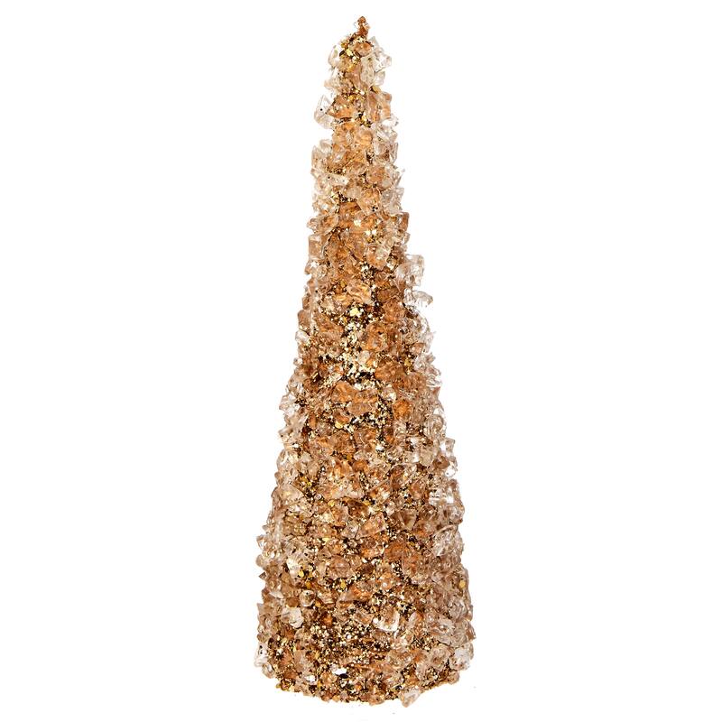 12" Metallic Chunky Iced Cone Tree