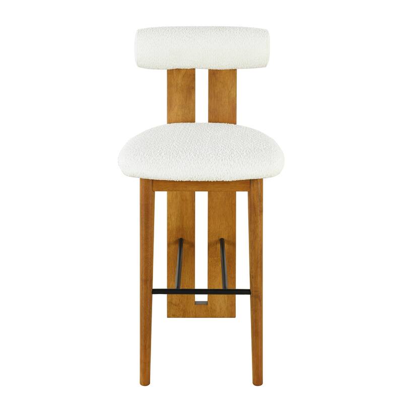 Roomfitters Renee Indoor Wooden Barstools with Cloud-Top Backrest, Set of 2 - Set of 2