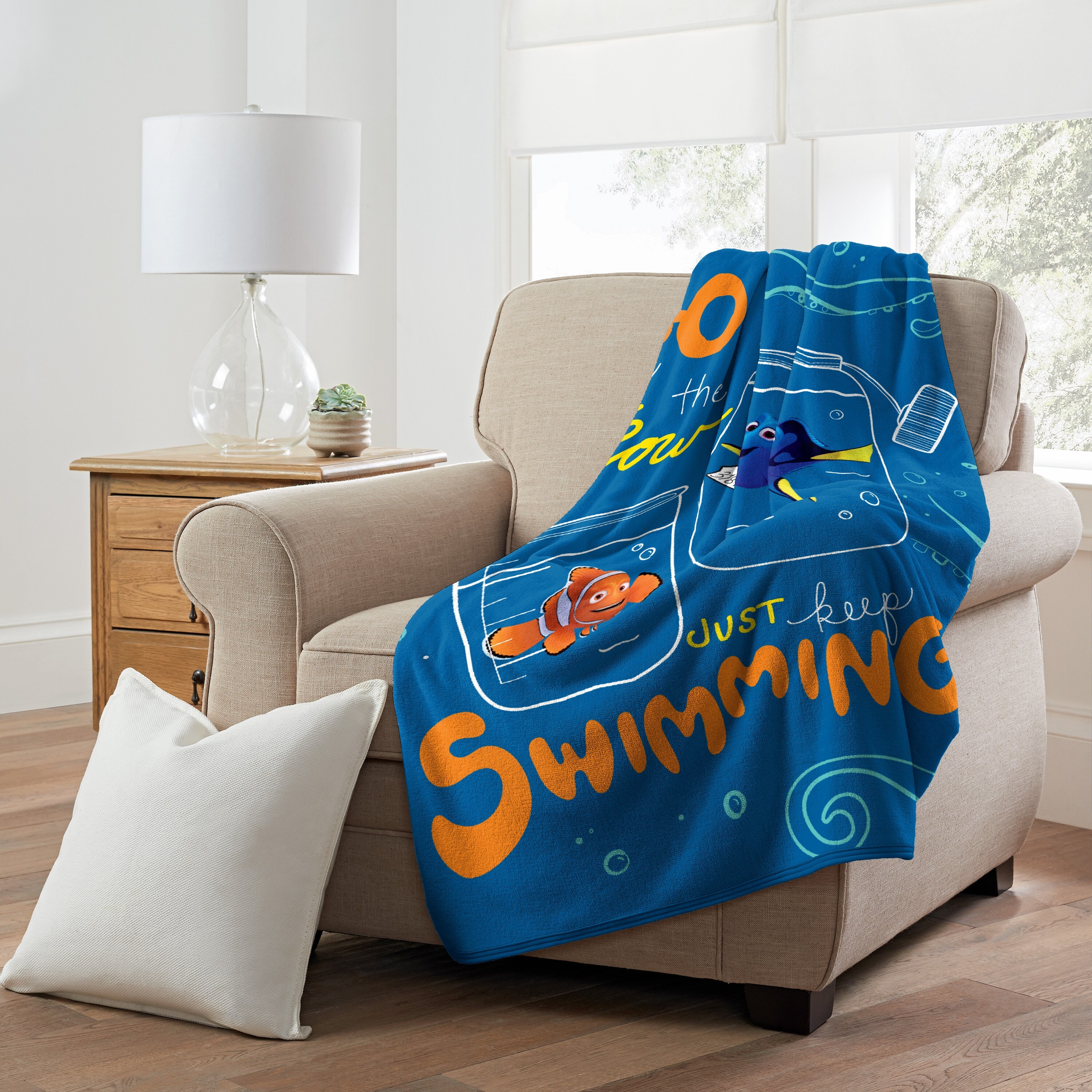 Finding Nemo With The Flow Micro Raschel Throw Blue 18 x18