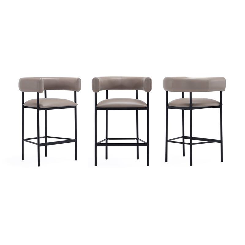 Manhattan Comfort Onda Metal Vegan Leather Counter Stool