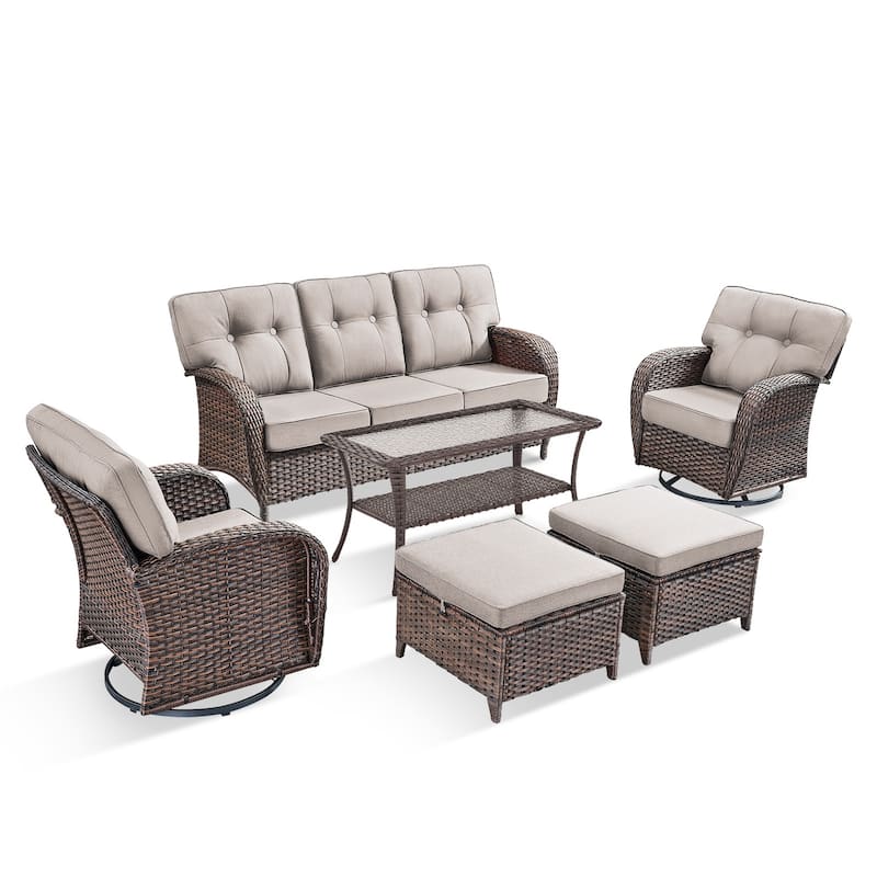 Pocassy Ooutdoor Patio Sofa Chairs Funiture Set