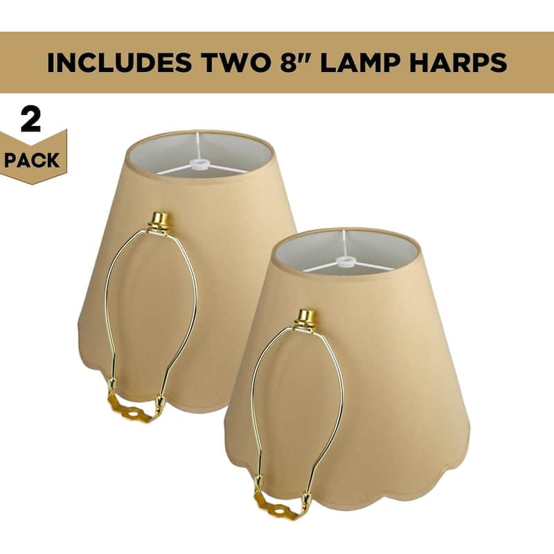 Royal Designs Scallop Empire Lamp Shade Set of 2 - 7 x 13 x 10