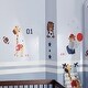 preview thumbnail 3 of 2, Lambs & Ivy Future All Star Blue/Gray Animal Sports Wall Decals/Appliques - Lion, Giraffe, Elephant, & Monkey