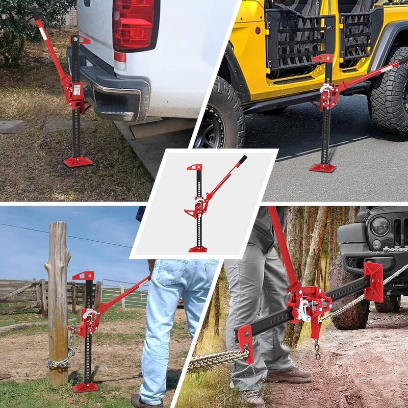 Utility Heavy-Duty Lift Farm Jack for Tractor Truck SUV Bumper Lift - Red 60in
