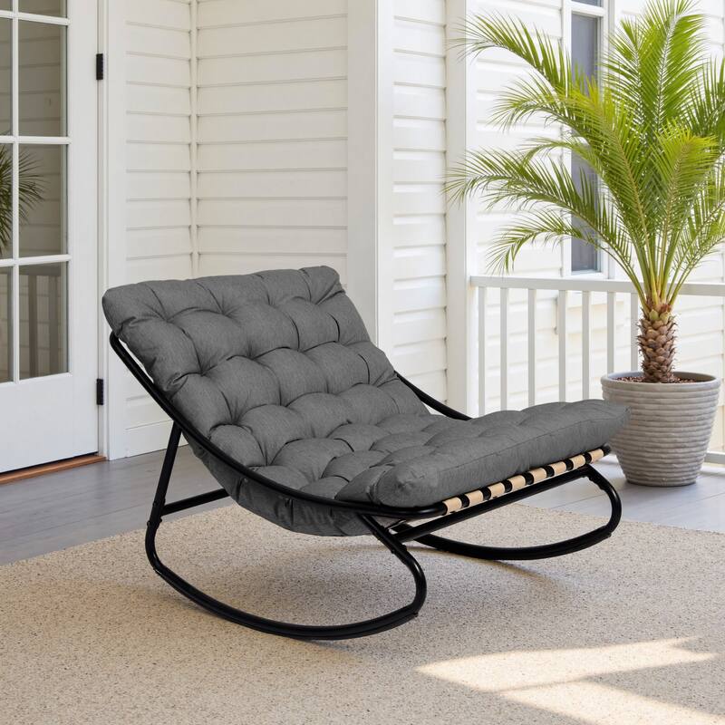 Modern Indoor Outdoor Rocking Chair with Cushion