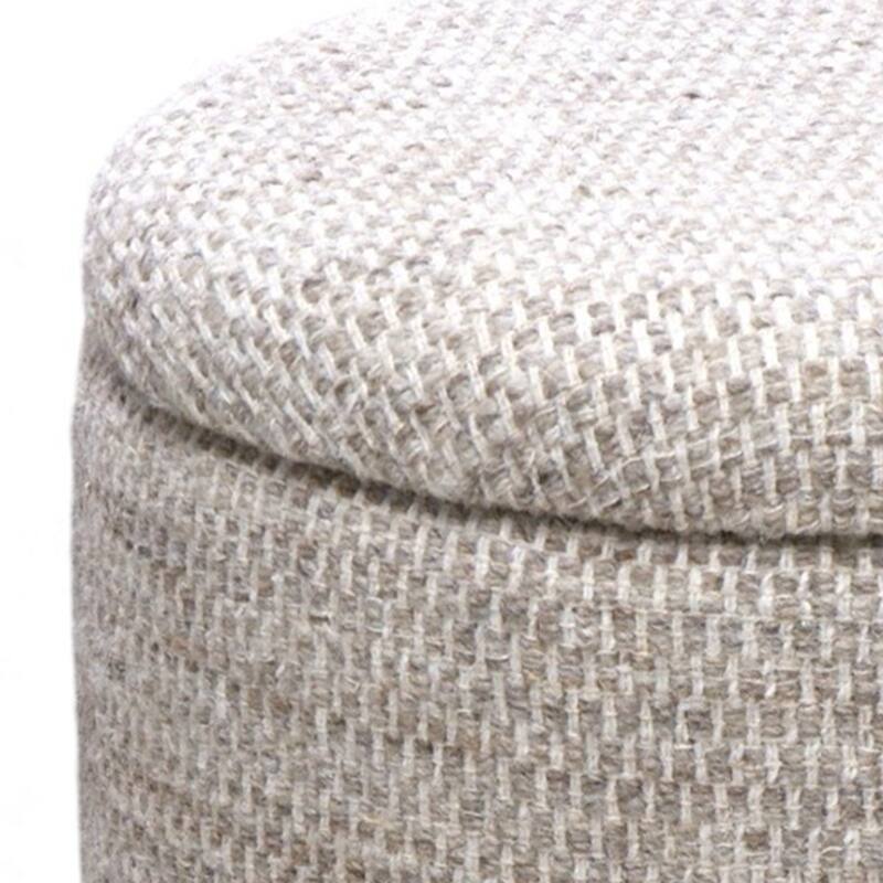 Modern Fabric Round Storage Ottoman