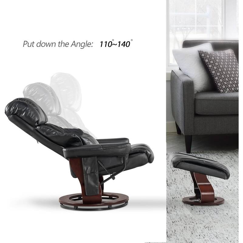 MCombo Set of 2 Recliner Chair with Ottoman Vibration Massag Faux Leather 9068