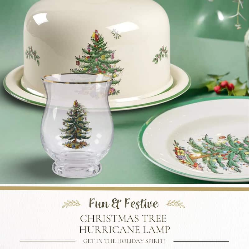 Spode Christmas Tree Hurricane Lamp - 6.5 in