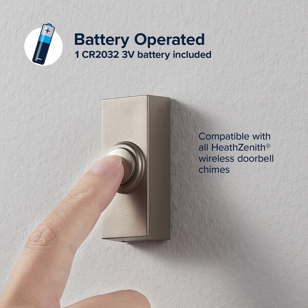 【海外輸入】 Nickel Satin Zenith Heath Wireless Button Doorbell Push テープ・マスキングテープ
