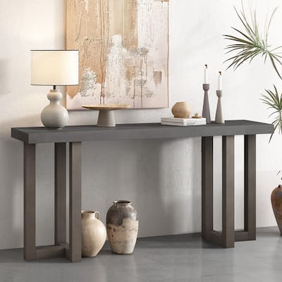 63" Long Console Table with Solid Pine Legs for Entryway Hallway Living Room or Bedroom Use