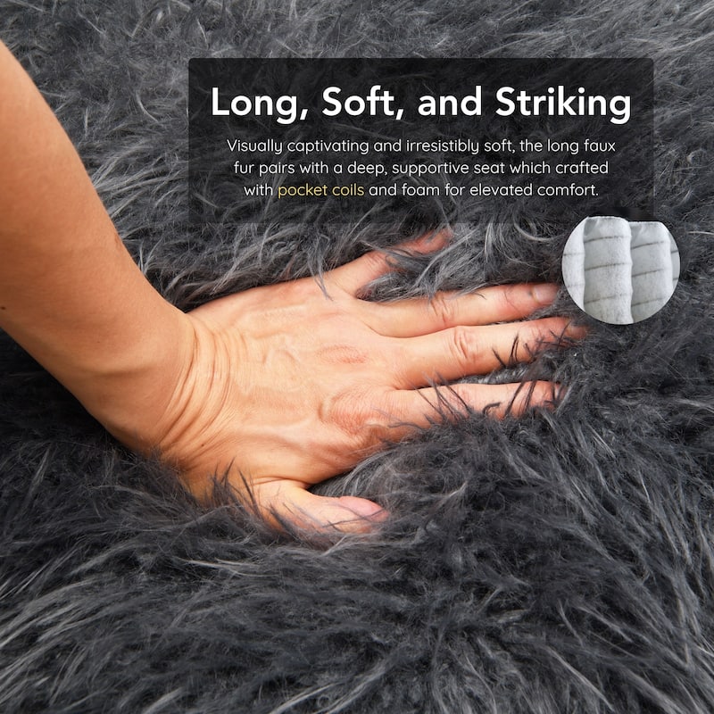 Furniture of America Lumir Modern 28-inch Faux Fur Accent Arm Chair