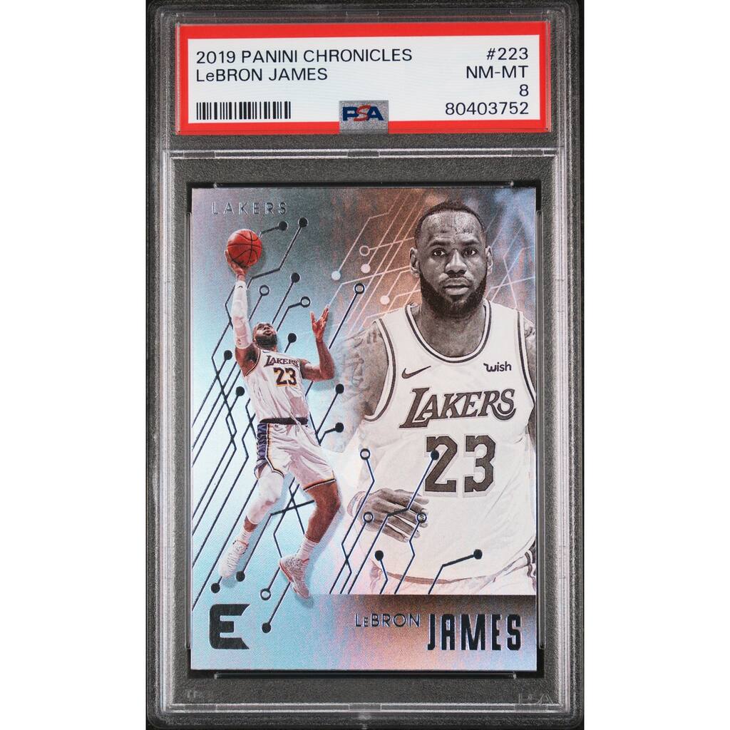 LeBron James 2019 Panini Chronicles Basketball Card #223 Graded PSA 8 - Black - 8'6" x 11'6" - Overstock - 40996176 LeBron James 2019 Panini Chronicles Basketball Card #223 Graded PSA 8 - Black - 8'6" x 11'6" - Overstock - 40996176