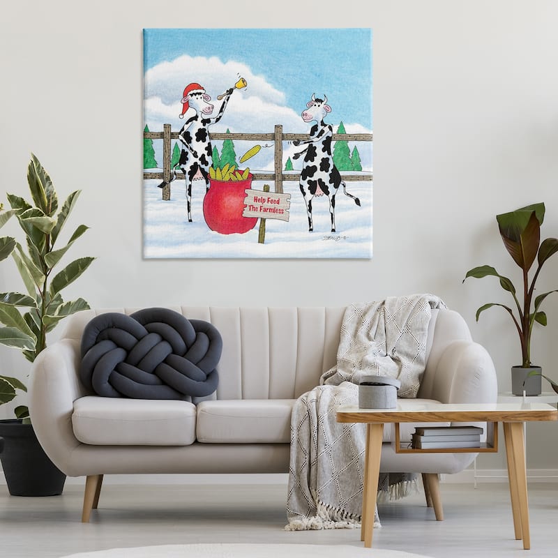 Stupell Feed The Farmless Funny Cows Canvas Wall Art Design By Roger Straub