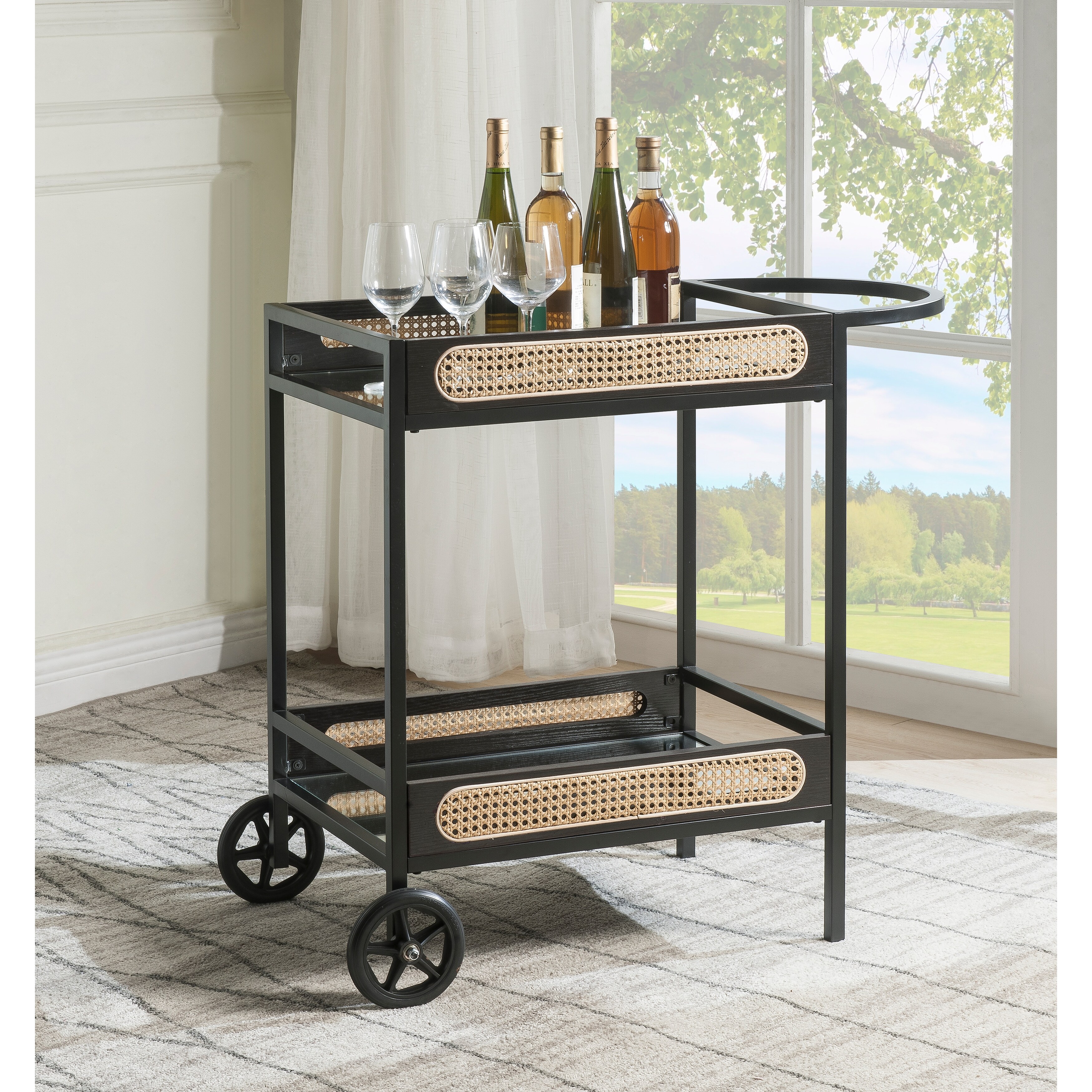 Rattan bar cart bed online bath and beyond