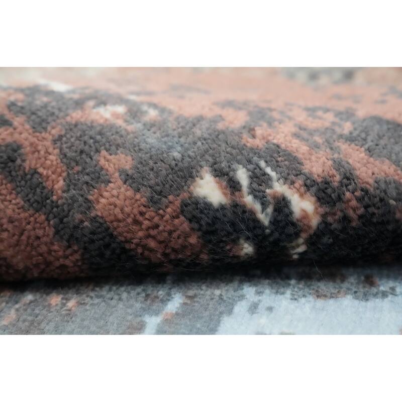 Hand Knotted Oriental Viscose Silk Carpet Modern Animal Pictorial Multi-Colored Abstract Area Rug - 4' 0'' X 2' 0''