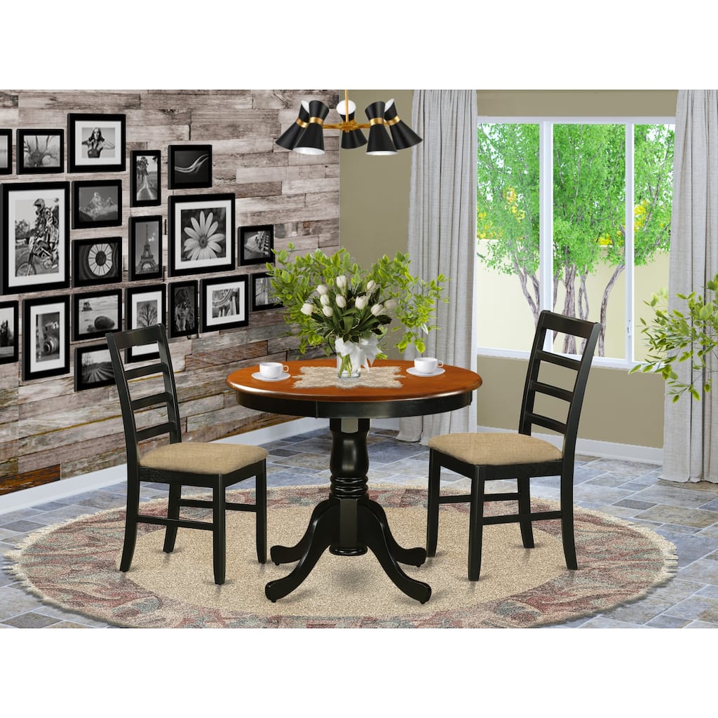 Small Kitchen Table Set with Chairs - Dining Table & 2 Cappuccino Chairs