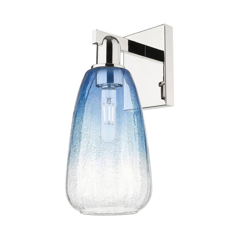 Innovations Lighting 716-1W-11-8 Brookhaven Almond Sconce Brookhaven - Polished Nickel / Sapphire Blue