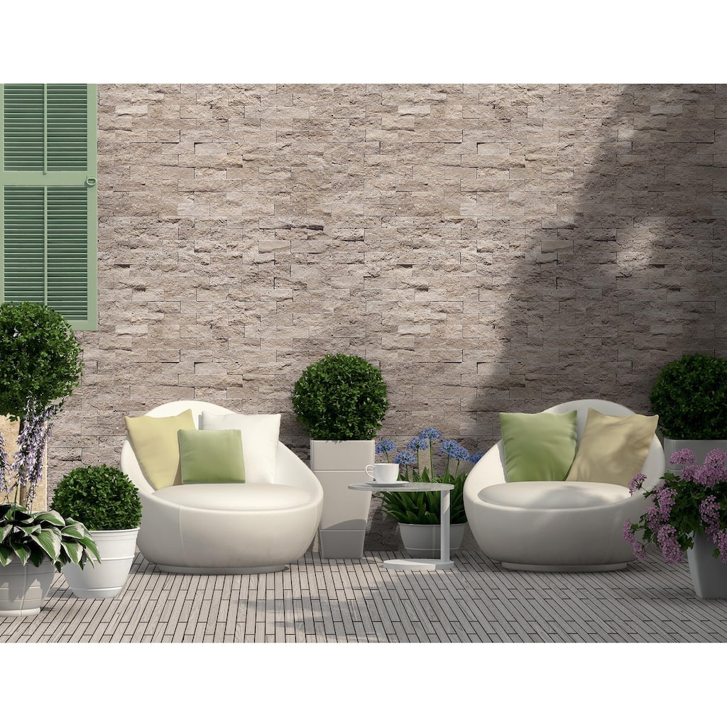 Tuscany Brown Travertine 3" x 8" Split Face Tile