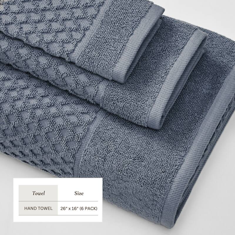 Linery & Co. Cotton Diamond Waffle Texture Bath Towels