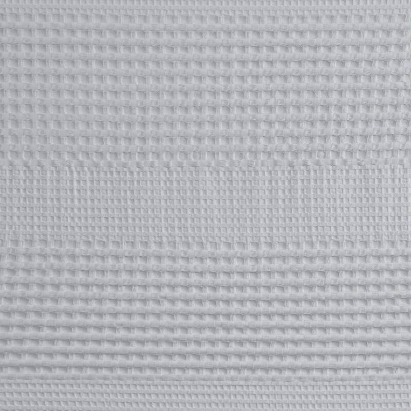 White 100 Cotton Waffle Patterned Shower Curtain