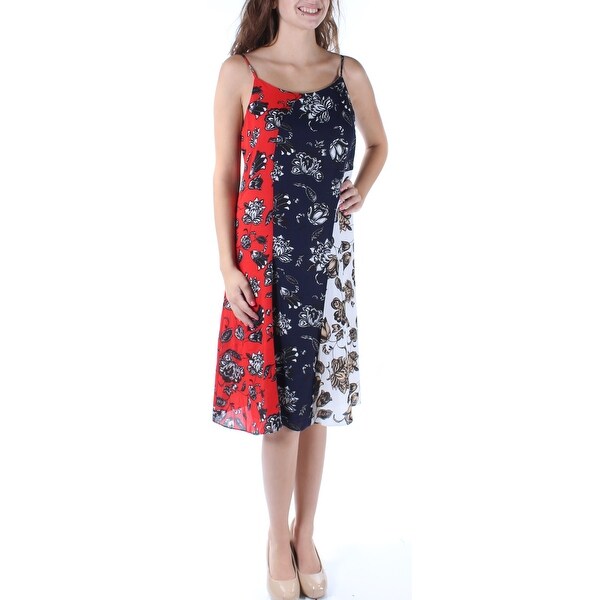 vince camuto red floral dress