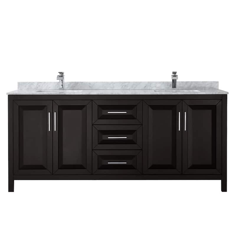 Wyndham Collection Daria 80" Free Standing Double Vanity Set with MDF