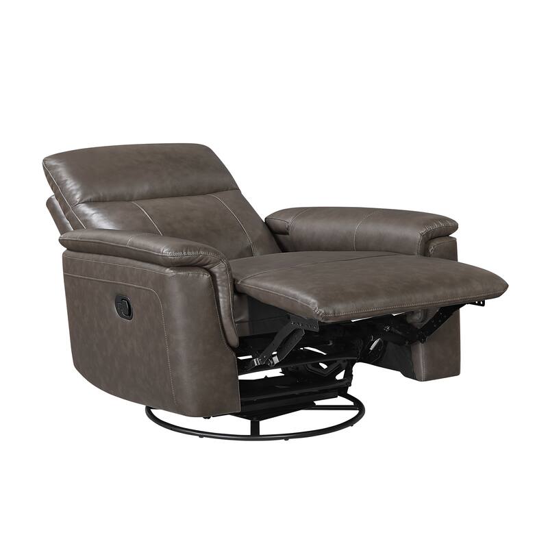 Koa 35" Leather Swivel Glider Reclining Chair - Gentle Gliding Motion