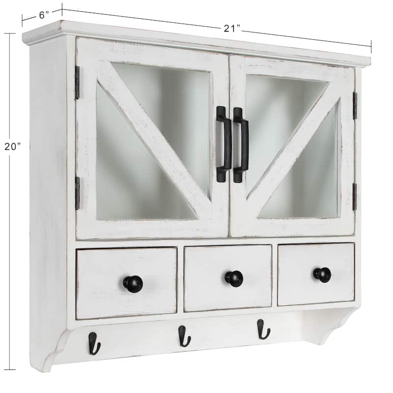 Kate and Laurel Hutchins Rustic Wood Decorative Wall Cabinet