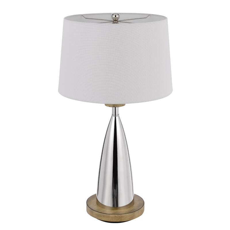 31" Modern Geometric Metal Table Lamp with USB Port and Empire Shade for Bedroom or Office Use - 31”H x 17”W x 17”D