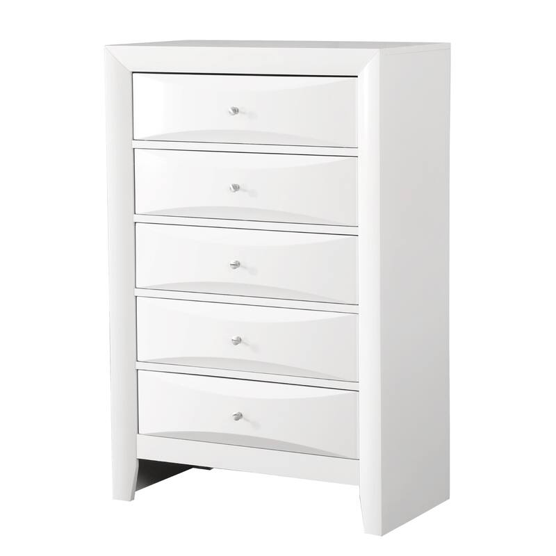 5-Dovetailed Drawer Solid Wooden Bedroom Chest - 48" - White