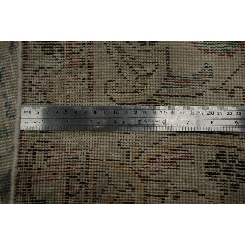 Hand Knotted Oriental 100% Wool Carpet Traditional Floral Beige & Ivories Kashmar Area Rug - 12' 0'' X 9' 7''