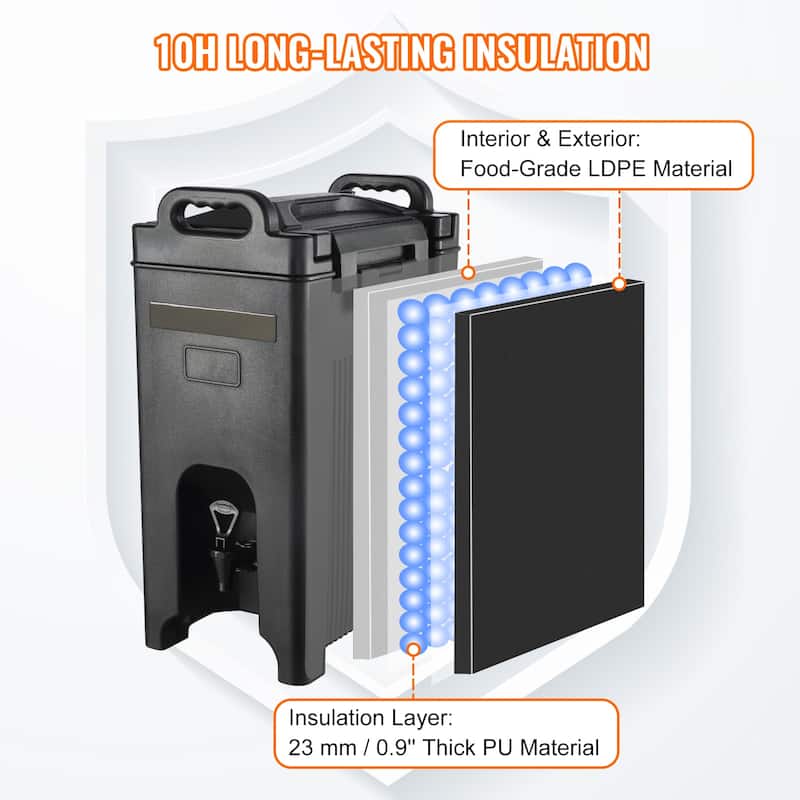 Insulated Beverage Dispenser for Hot Tea Coffee Water Restaurant Drink Shop
