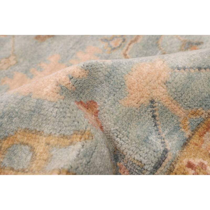 ECARPETGALLERY Hand-knotted Modern Oushak Light Blue Wool Rug - 8'0 x 10'1