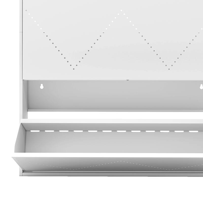 Moasis 3-Drawer Flip-Down Shoe Storage Cabinet, Wall-Mounted Metal Organizer